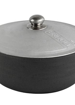 Кастрюля чугунная brizoll с алюминиевой крышкой 4л