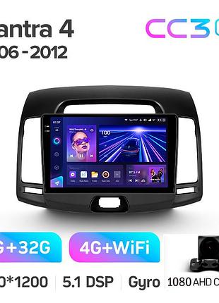 Штатна магнітола teyes cc3 2k 4+32 gb hyundai elantra 4 hd 2006-2012 9"