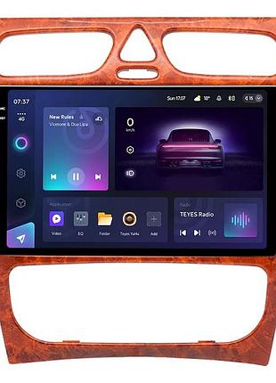 Штатна магнітола teyes cc3 2k 4+32 gb mercedes-benz c-class s203 cl203 w203 2000-2004 wooden 9"