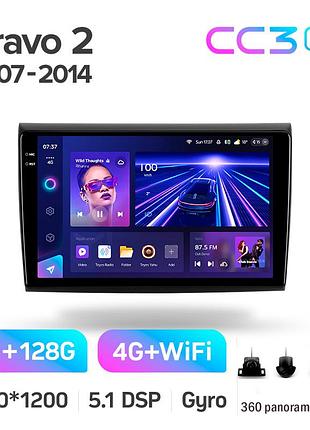 Штатна магнітола teyes cc3 2k 6+128 gb 360° fiat bravo 198 2 2007-2014 9"