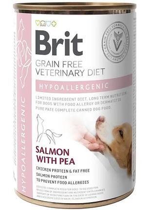 Brit grain free veterinary diet з лососем вологий корм для собак при харчовій алергії 400 гр