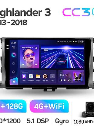 Штатна магнітола teyes cc3 2k 6+128 gb toyota highlander 3 xu50 2013-2018 10"