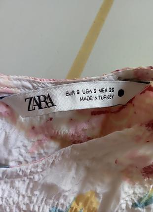 Плаття міні , сукня ярусна розкльошона з квітковим принтом zara 9