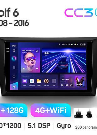 Штатна магнітола teyes cc3 2k 6+128 gb 360° volkswagen golf 6 2008-2016 9"