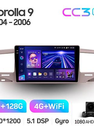 Штатна магнітола teyes cc3 2k 6+128 gb toyota corolla 9 e120 2004-2006 9"