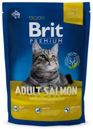 Brit premium cat adult salmon с лососем 0.8 кг
