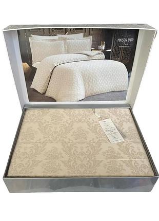 Двоспальний євро комплект maison d'or emeral beige сатин-бамбук