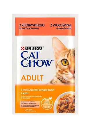 Cat chow adult консерва для котов с говядиной и баклажанами, 85 г 1 шт