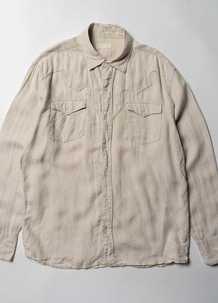 Vintage western linen shirt [smh017152]
