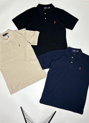 Футболки polo ralph lauren синього, бежевого та чорного кольорів, розміри s,m,l,xl,xxl