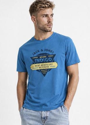 Чоловіча футболка jack & jones premium organic 60% бавовна 40% поліестер