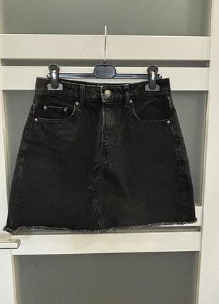 Denim 36 s чорна джинсова коротка спідниця юбка
