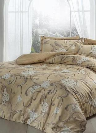 Двуспальный евро комплект tac senja beige сатин-delux
