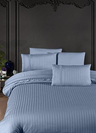 Двуспальный евро комплект first choice new trend dusty blue сатин