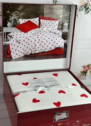 Двуспальный евро комплект romeo home love red фланель