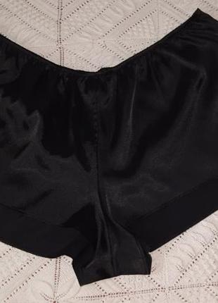 Шорты m-l 46-48 черные пижамные для сна домашняя одежда victoria’s secret сатин полиэстер