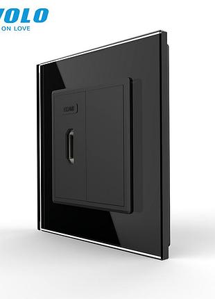 Розетка hdmi 1.4 с защитой от копирования для дома 1 шт черная livolo rem-1974