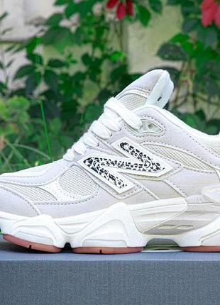Жіночі бежеві кросівки new balance 9060 beige leopard х нью беланс 40