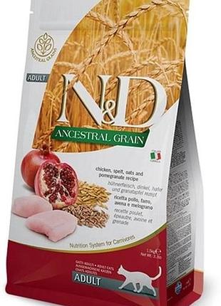 Farmina nd low grain chicken pomegranate adult фармін корм для дорослих кішок курка та гранат 1,5 кг