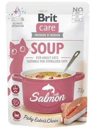 Суп brit care soup with salmon для кошек с лососем 75 гр.