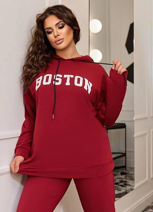 Женский костюм boston (из двухнити) 56-58, бордовый