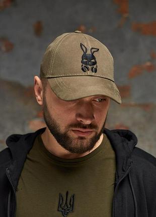 Кепка унисекс intruder bunny с вышивкой "заяц" из хлопка (хакі, one size)