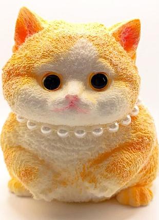 Игрушка антистресс пушистый котик 18 см, рыжий