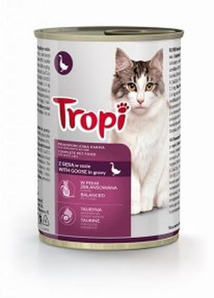 Консерва tropi в соусі для кішок з гусем, 415 г