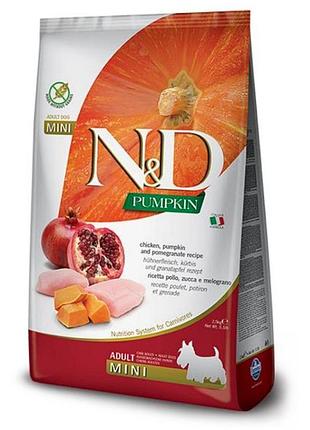 Сухой корм farmina nd low grain chicken pomegranate adult mini для взрослых собак малых пород, с курицей и гранатом, 2,5 кг