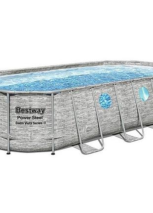 Семейный овальный каркасный бассейн bestway 56716 549х274х122 см с фильтром и лестницей на 13420 л