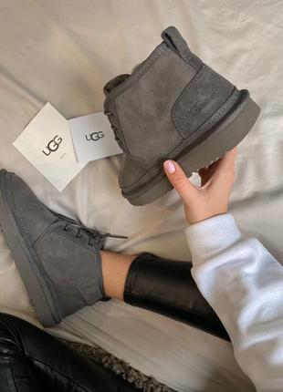 Ugg neumel dark grey угги зима2 фото