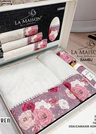 Подарунковий набір рушників з парфумом la maison layren