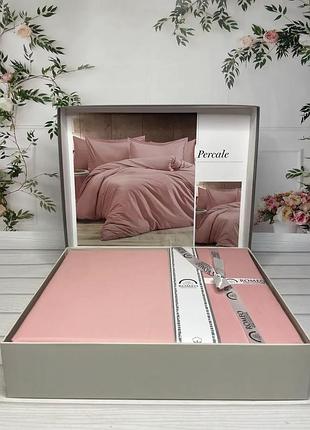 Двоспальний євро комплект romeo home percale koral сатин