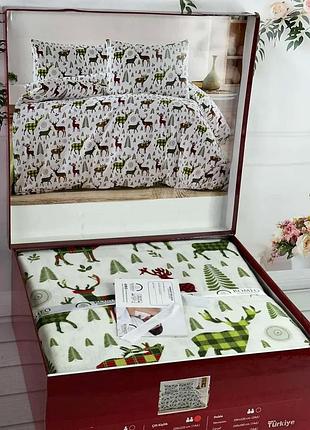 Двуспальный евро комплект romeo home mark yesil фланель
