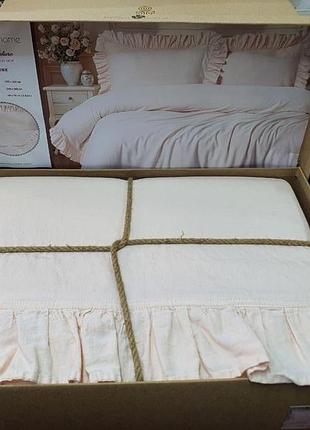 Двоспальний євро комплект bravo home soft pink варена бавовна - сатин