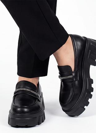 Женские туфли лоферы l&m 1831 черные