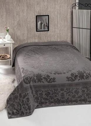 Велюрове покривало belizza odesa grey 200×220 см