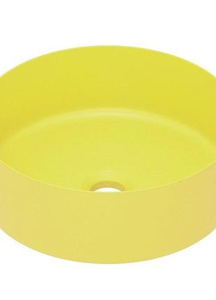 Умивальник накладний 35,8*35,8*13,7см круглий, matt yellow