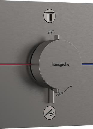 Showerselect comfort e термостат для 2-х блюд, скрытый монтаж, цвет шлифовенный черный хром