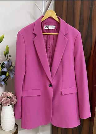 Піджак zara жіночий малиновий рожевий фуксія розмір s