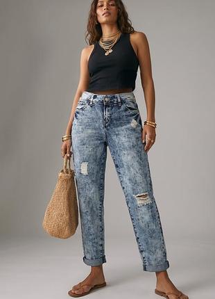 Джинсы relaxed slim, рваные, варёные от new look