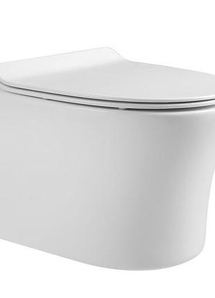 Agua ronda унітаз 54*36*36см підвісний без обідка, сидіння тверде slim slow-closing