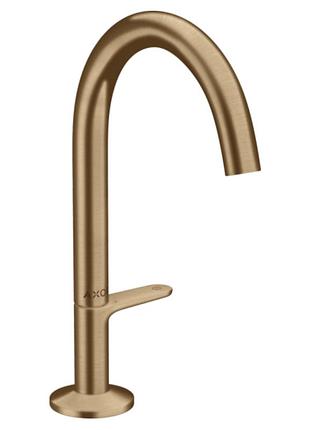 Axor one select смеситель для умывальника 170, со сливным гарнитуром push-open, шлифованная бронза