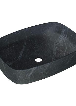 Volle piedra умивальник накладний 50*37*13,5 см, темний мармур