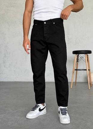 Чоловічі джинси mom fit/relaxed fit total black з високою посадкою 36