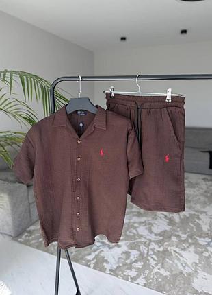 Чоловічий літній комплект polo ralph lauren premium якості, стильна та зручна модель