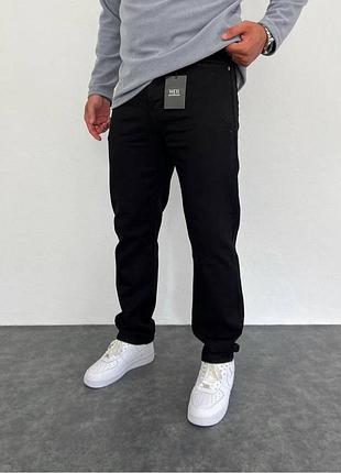 Чоловічі чорні джинси total black прямий крій 35