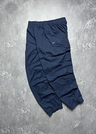 90x vintage винтажные нейлоновые штаны nike найк big swoosh logo y2k size xl размер хл