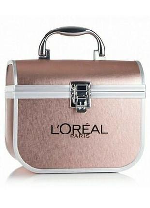 Б'юті-кейс l'oréal paris рожево-золотий з металевою ручкою