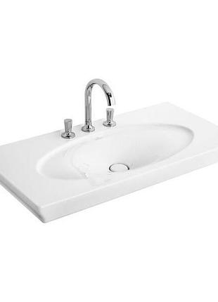 La belle умивальник меблевий 100*49 см на 3 відв, без переливу, white alpin ceramicplus